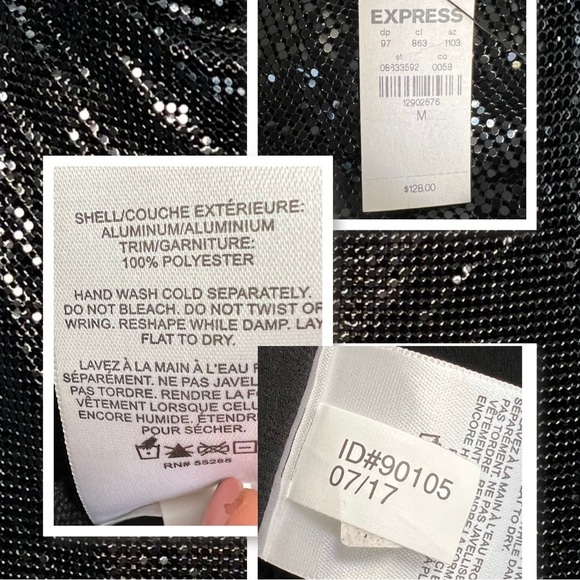 Express  - NWT Medium - Black Chainmail Top - New with Tags - 2017 - Picture 8 of 8